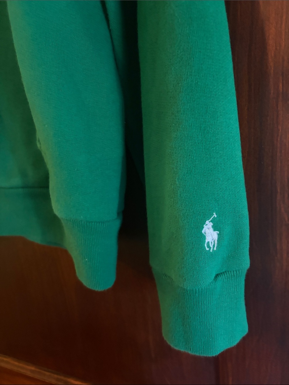 Polo Ralph Lauren Green Rugby Shirt with Orange Collar - Picture 3 of 5